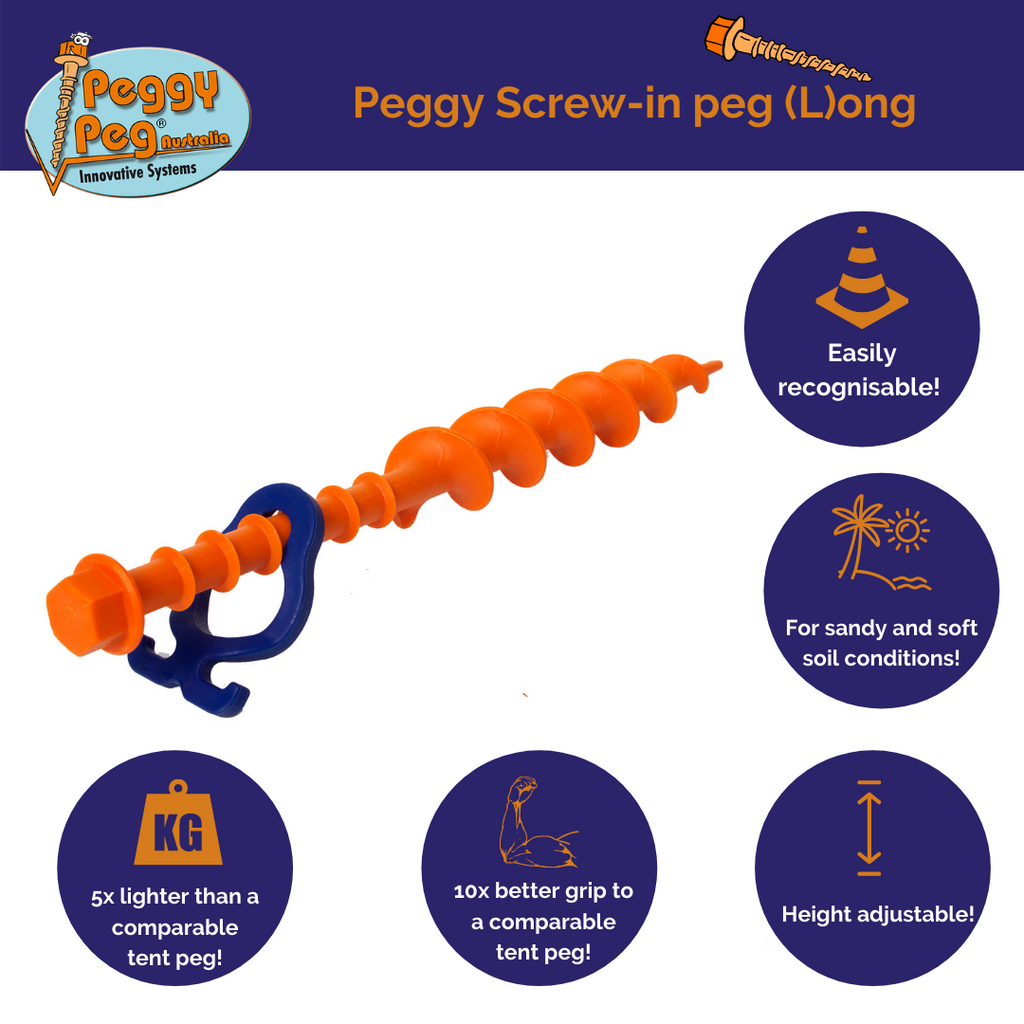 Peggy Peg for Sand - Long Heavy Duty Screw-in Pegs (2 Pack) – WILD